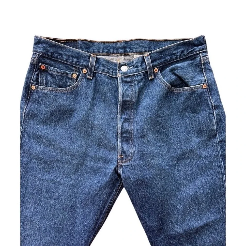 Vintage Levis 501xx Jeans 36x31 Indigo Raw Denim 0000 Batwing Y2K 2000